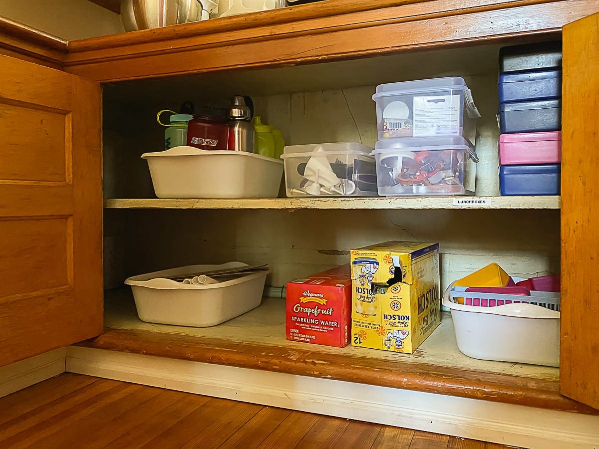 Organized my canned goods today. Our pantry is narrow, but deep. This made  it difficult to maintain FIFO and identify rear items. Soda can dispenser  racks from  solved the issue. 